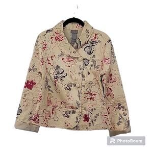 NWT Vintage Sigrid Olsen Champagne Toast Silk Floral Jacket, 10